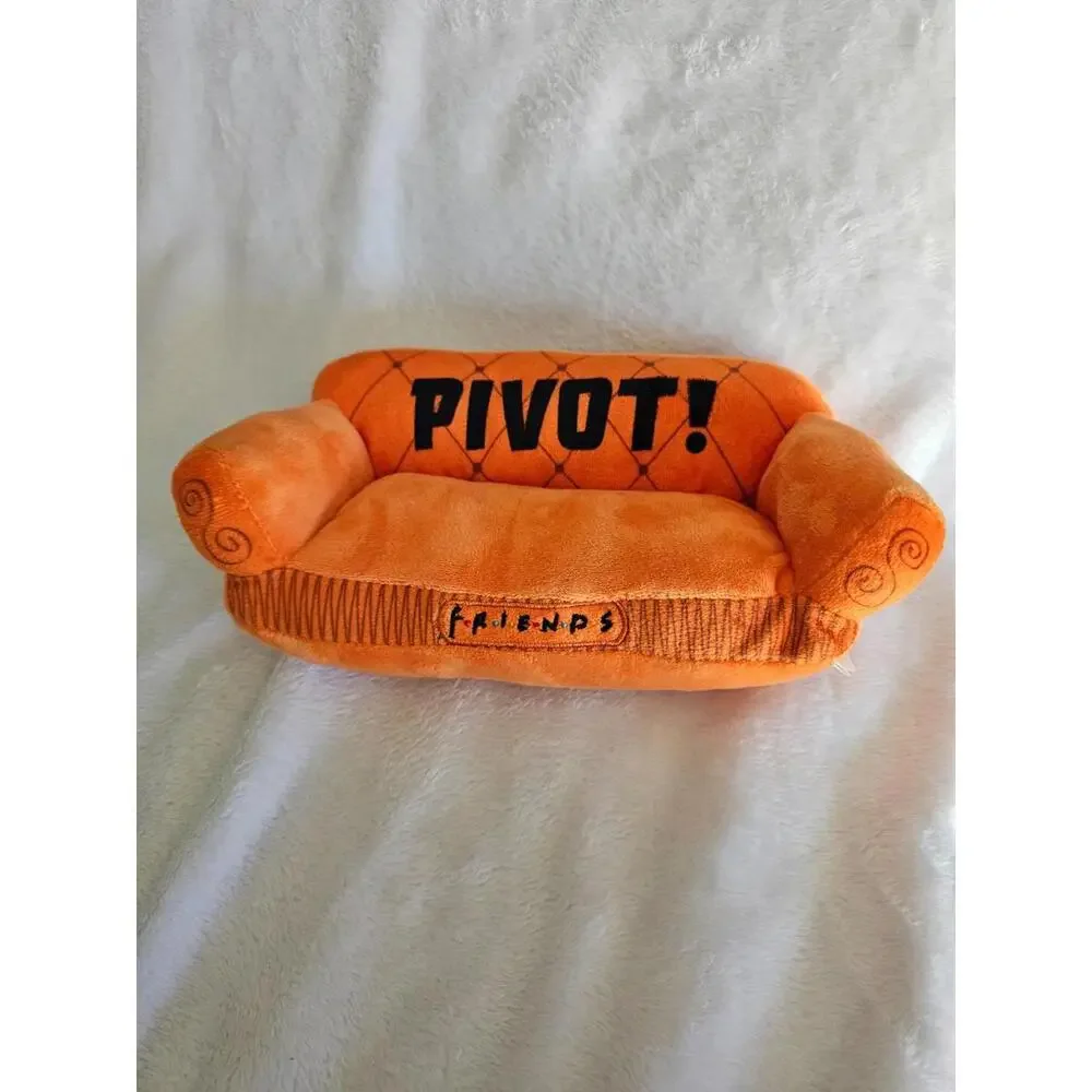 New Friends PIVOT Sofa Dog Toy Plush Orange Squeeks 9